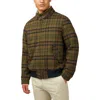 Ben Sherman Harrington Check Wool Blend Jacket In Dark Green