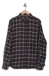 Ben Sherman Herringbone Plaid Flannel Button-up Shirt In Dark Chocolate