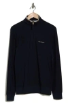 Ben Sherman Interlock Quarter Zip Pullover In Navy
