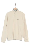Ben Sherman Interlock Quarter Zip Pullover In Oatmeal