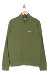 Ben Sherman Interlock Quarter Zip Pullover In Winter Moss