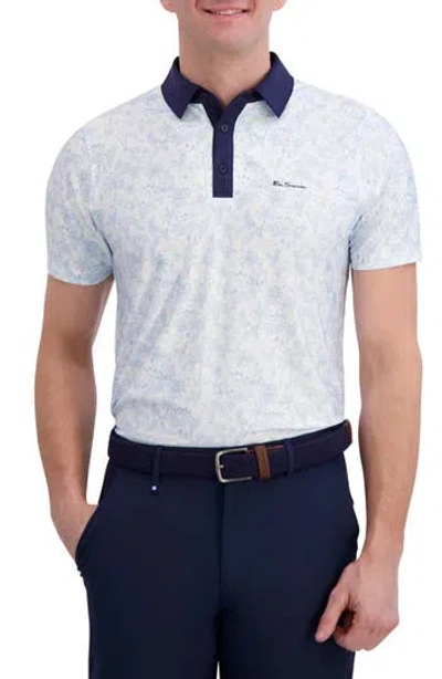 Ben Sherman Island Hopping Tech Jersey Golf Polo In Blue