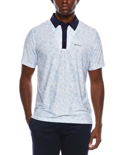 Ben Sherman Island Hopping Tech Jersey Golf Polo Shirt In Blue