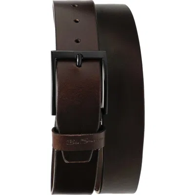 Ben Sherman Leather Casual Belt In Brown