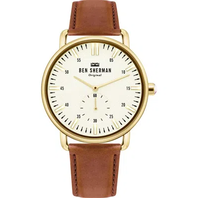 Ben Sherman Leather Men's Watch In Brown