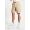 Ben Sherman Linen & Cotton Drawcord Shorts In Stone