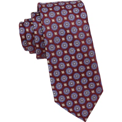 Ben Sherman Medallion Tie In Burgundy