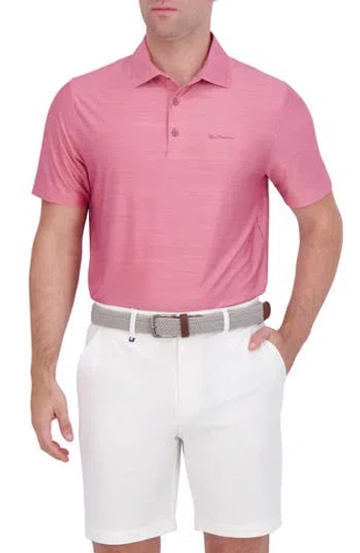 Ben Sherman Mélange Stretch Tech Polo In Pink