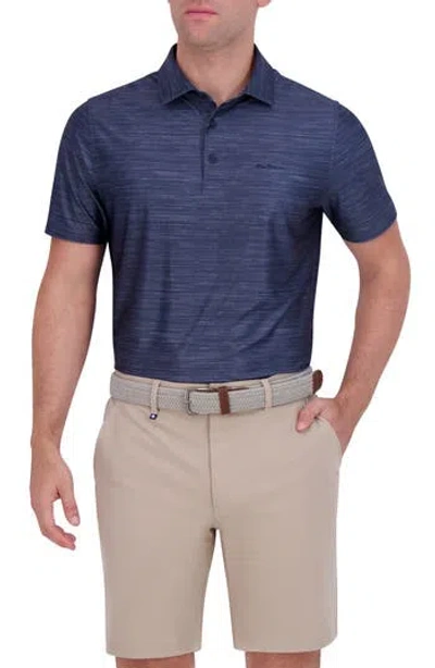 Ben Sherman Mélange Stretch Tech Polo In Blue