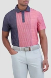 Ben Sherman Mélange Vintage Stripe Stretch Tech Polo In Pink