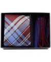 Ben Sherman Men's 2-piece Tie And Pocket Square Half Box Set In Burgundy