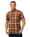 Ben Sherman Regular Fit Plaid Short Sleeve Button-down Shirt In Wine