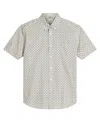 Ben Sherman Geo Wave Print Short Sleeve Button-down Shirt In Fog
