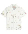 Ben Sherman Men's Brighton To Amalfi Print Short Sleeve Shirt In White