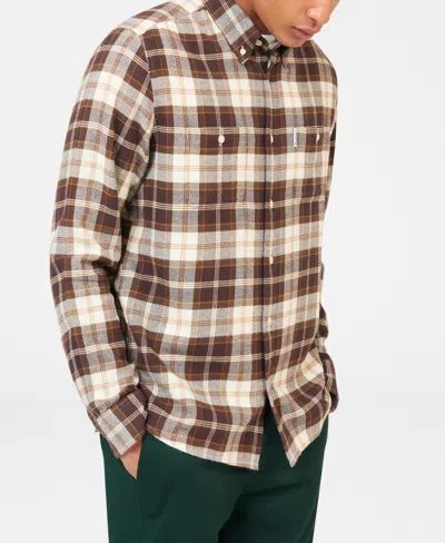 Ben Sherman Men's Brushed Plaid Shirt In Chocolate