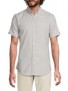 Ben Sherman Men's Button-down Collar Stretch Cotton Shirt In Gray
