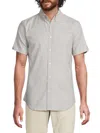 Ben Sherman Men's Button-down Collar Stretch Cotton Shirt In Gray
