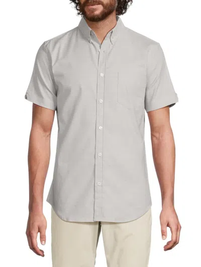 Ben Sherman Men's Button-down Collar Stretch Cotton Shirt In Gray