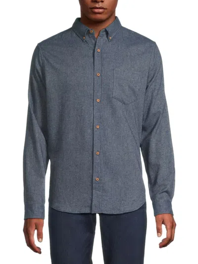 Ben Sherman Men's Button Down Collar Twill Shirt In Navy Blaze