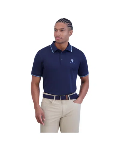 Ben Sherman Men's Checker Rib Tech Pique Sports Fit Polo Shirt In Navy