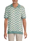 Ben Sherman Men's Chevron Cotton-blend Polo Shirt In Multi