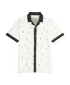 Ben Sherman Cocktail Print Camp Shirt In Snow White