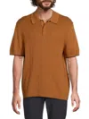 Ben Sherman Men's Diamond Jacquard Sweater Polo In Clay