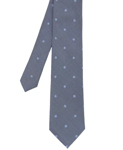 Ben Sherman Men's Dot Plaid Silk Tie In Blue