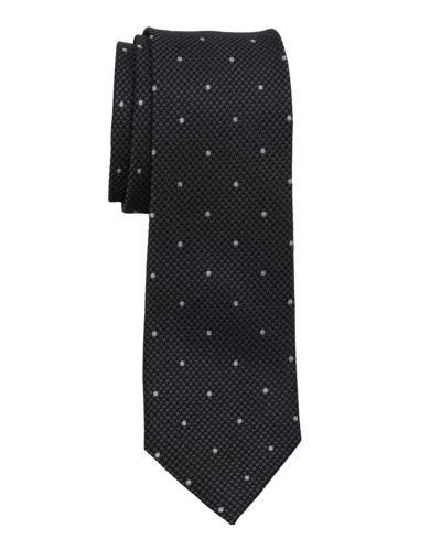 Ben Sherman Men's Dotted Slim Tie In Black Light Grey