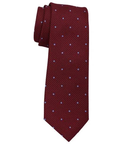 Ben Sherman Men's Dotted Slim Tie In Navy Burgundy