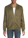 Ben Sherman Men's Faux Suede Bomber Jacket In Olive