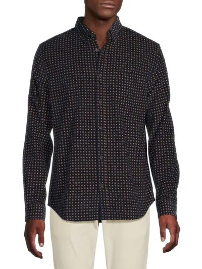 Ben Sherman Men's Geometric Print Shirt In Navy Blaze