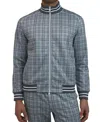 Ben Sherman Men's Glen Plaid Track Jacket In Gray