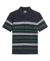 Ben Sherman Herringbone Stripe Polo In Dark Navy