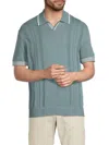 Ben Sherman Men's Johnny Collar Knit Polo Shirt In Green