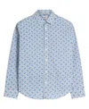 Ben Sherman Regular Fit Geo Print Organic Cotton Twill Button-up Shirt In Airforce Blue