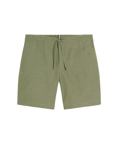 Ben Sherman Men's Linen Cotton Drawcord Short In Olive