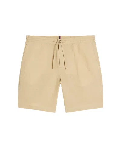 Ben Sherman Men's Linen Cotton Drawcord Short In Stone