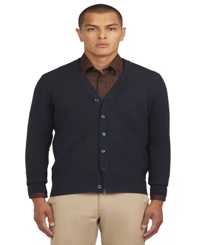 Ben Sherman Men's Merino Cardigan Sweater In Dark Navy