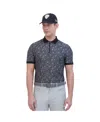 Ben Sherman Men's Mono Dots Tech Jersey Sports Fit Polo Shirt In Black