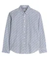 Ben Sherman Men's Mono Floral Print Long Sleeve Shirt In Blue