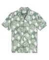Ben Sherman Men's Paisley Swirl Print Short Sleeve Shirt In Pale Khaki