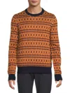 Ben Sherman Men's Pattern Sweater In Tan Multi