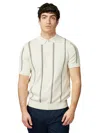 Ben Sherman Men's Regular-fit Stripe Jacquard Polo Shirt In Ivory