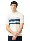 Ben Sherman Men's Regular-fit Textured-knit Stripe Polo Shirt In Ivory