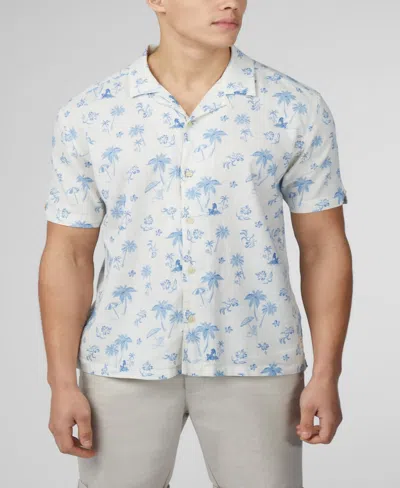 Ben Sherman Men's Resort Print Short Sleeve Shirt In Ivory