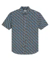 Ben Sherman Men's Retro Geo Print Short Sleeve Shirt In Blue