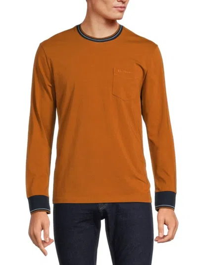 Ben Sherman Men's Ringer Logo Crewneck Tee In Caramel