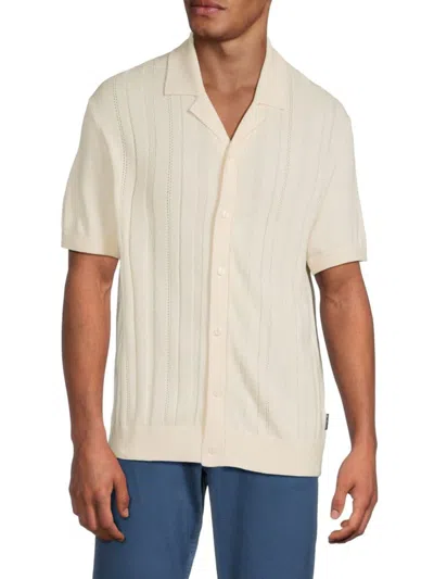 Ben Sherman Men's Short Sleeve Camp Shirt In Neutral