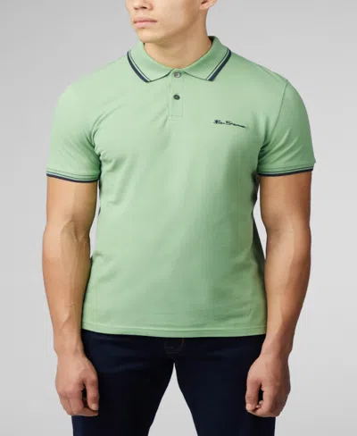 Ben Sherman Men's Signature Short Sleeve Polo Shirt In Grass Green